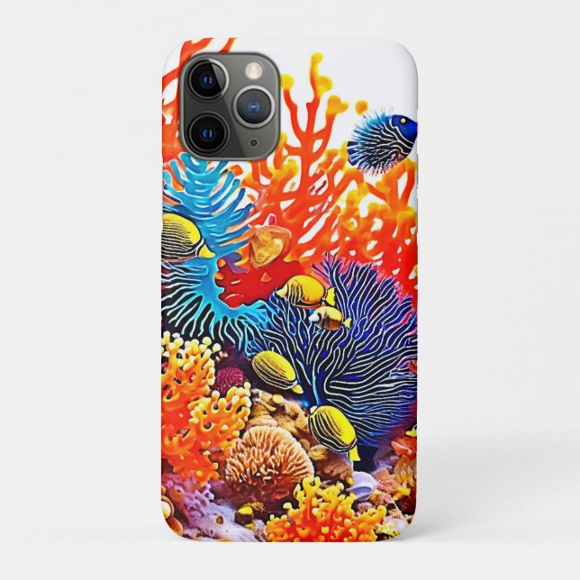 Farbenfrohe Gestaltung des Unterwasserlebens Case-Mate iPhone Hülle (Rückseite)