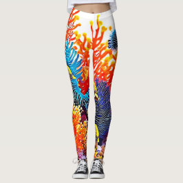 Farbenfrohe Gestaltung des Unterwasserlebens Leggings