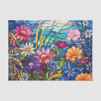 Farbenfrohe gestanzte Blume des Glaseffekts Seidenpapier