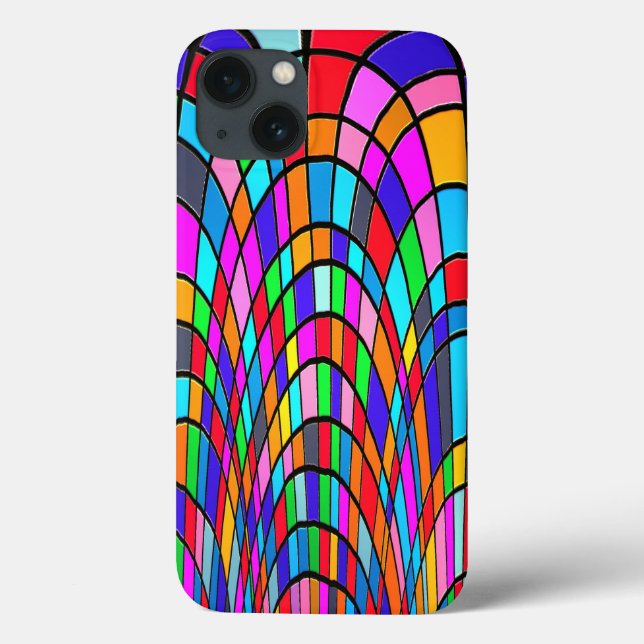 Farbenfrohe gestanzte Glaskunst Case-Mate iPhone Hülle (Rückseite)