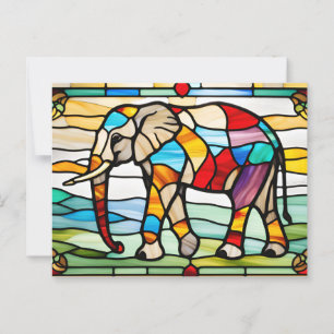Farbenfrohe gestanzte Glasmosaike Postkarte