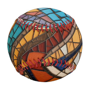 Farbenfrohe gestanzte Glasmosaikkunst Baseball