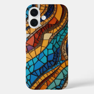 Farbenfrohe gestanzte Glasmosaikkunst iPhone 16 Hülle