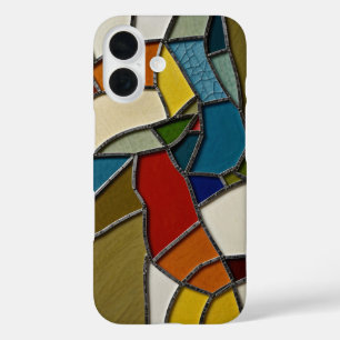 Farbenfrohe gestanzte Glasmosaikkunst iPhone 16 Hülle