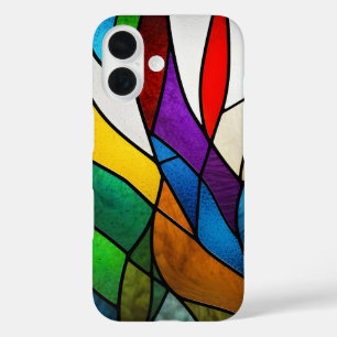 Farbenfrohe gestanzte Glasmosaikkunst iPhone 16 Hülle