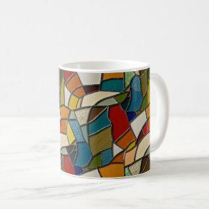 Farbenfrohe gestanzte Glasmosaikkunst Kaffeetasse