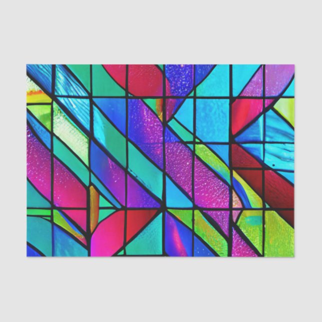 Farbenfrohe gestanzte Glaswirkung Entfärbung Seidenpapier (Vorderseite)