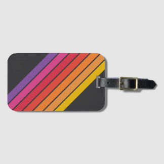 Farbenfrohe gestreifte 70er 80er Classic Retro Str Gepäckanhänger