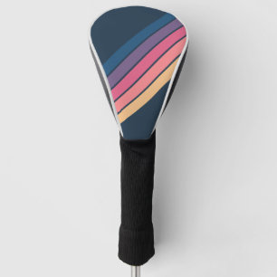 Farbenfrohe gestreifte 70er 80er Classic Retro Str Golf Headcover
