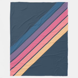 Farbenfrohe gestreifte 70er 80er Jahre klassische Fleecedecke