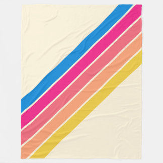 Farbenfrohe gestreifte 70er 80er Jahre klassische Fleecedecke