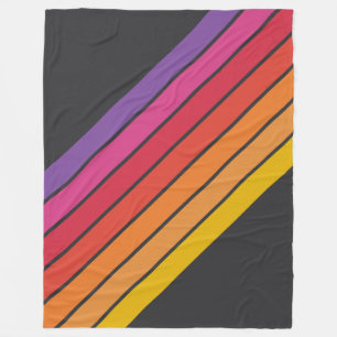 Farbenfrohe gestreifte 70er 80er Jahre klassische Fleecedecke