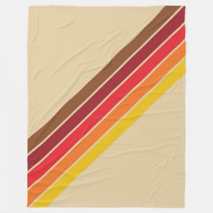 Farbenfrohe gestreifte 70er 80er Retro-Rennstreife Fleecedecke
