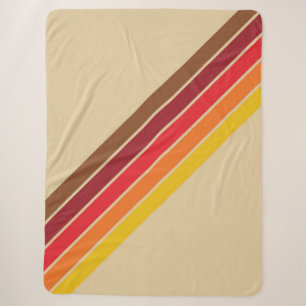 Farbenfrohe gestreifte 70er 80er Retro-Rennstreife Sherpadecke