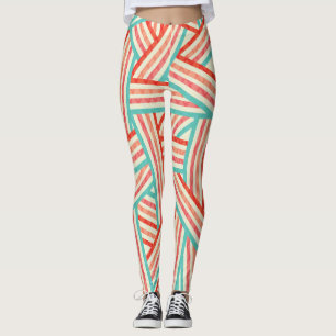 Farbenfrohe gestreifte Abstrakte Muster Leggings