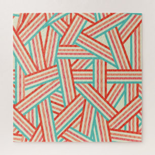 Farbenfrohe gestreifte Abstrakte Muster Puzzle