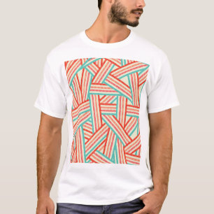 Farbenfrohe gestreifte Abstrakte Muster T-Shirt