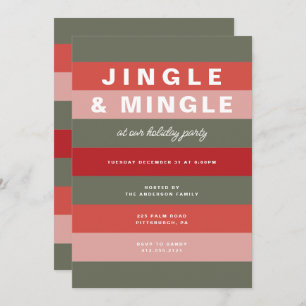 Farbenfrohe gestreifte Feier Einladung