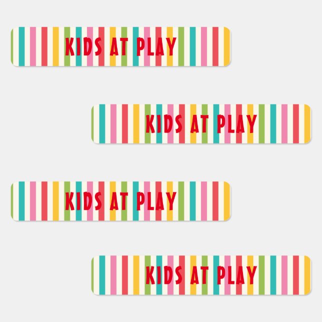 Farbenfrohe gestreifte, kundenspezifische Eisen Etiketten (Gruppe)