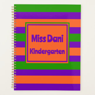 Farbenfrohe gestreifte Niedlich School Teacher/Stu Planer