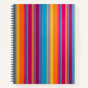 Farbenfrohe gestreifte Stoffe Art Spirale Notebook Notizbuch