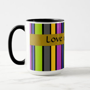 Farbenfrohe gestreifte Tasse des Vaters
