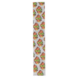 Farbenfrohe gestreifte Tomaten auf Wettertisch Großer Tischläufer