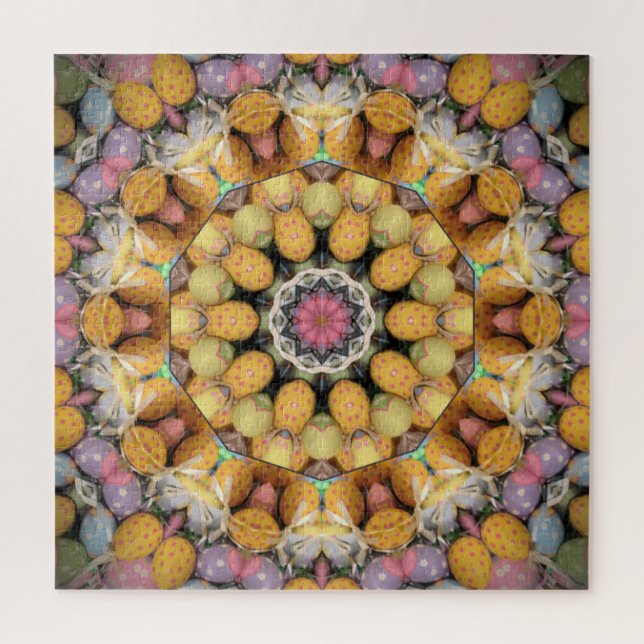 Farbenfrohe gestrichene Eier Mandala Puzzle (Vertikal)