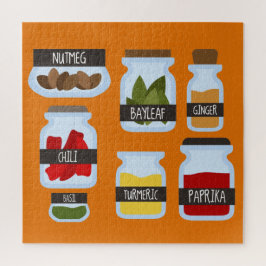 Farbenfrohe Gewürzgläser Kochkunst Puzzle