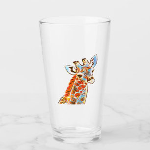 Farbenfrohe Giraffe Glas