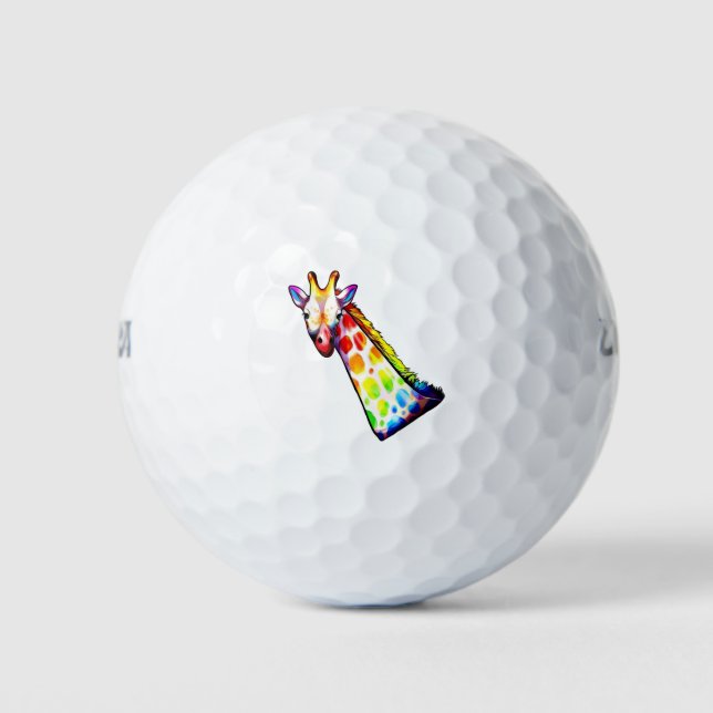 Farbenfrohe Giraffe Golfball (Vorderseite)