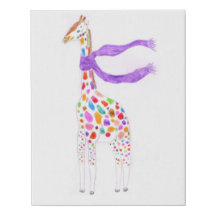 Farbenfrohe Giraffe mit Schal