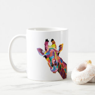 Farbenfrohe Giraffe Pop Kaffeemaschine Tasse
