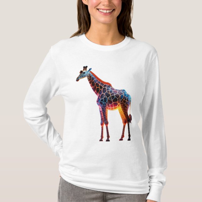 Farbenfrohe Giraffe T-Shirt (Vorderseite)
