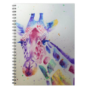 Farbenfrohe Giraffe Tierfarben Design Notizblock