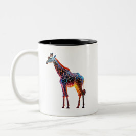Farbenfrohe Giraffe Zweifarbige Tasse