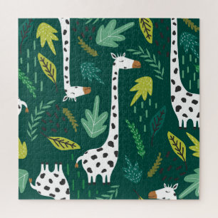 Farbenfrohe Giraffen: Dekoratives Tiermuster. Puzzle