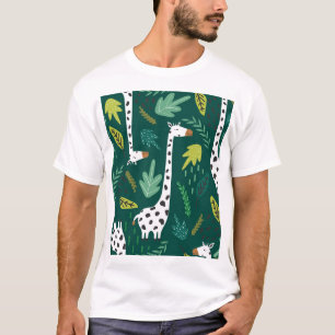 Farbenfrohe Giraffen: Dekoratives Tiermuster. T-Shirt