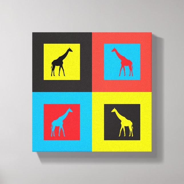 Farbenfrohe Giraffen Leinwanddruck (Vorderseite)