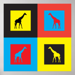 Farbenfrohe Giraffen Poster