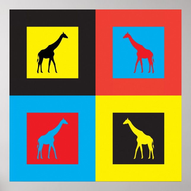 Farbenfrohe Giraffen Poster (Vorne)