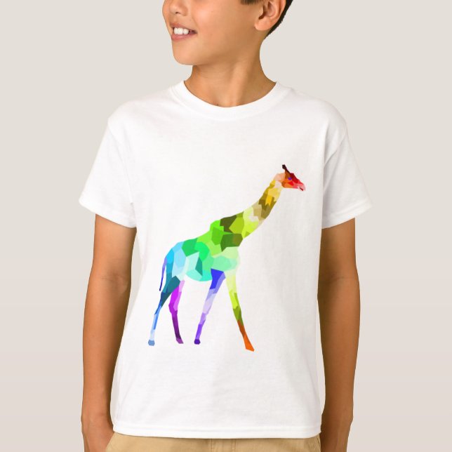 Farbenfrohe Giraffen T-Shirt (Vorderseite)