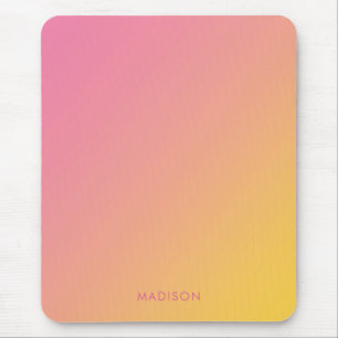 Farbenfrohe Girl-Pink-gelbe Gradient Ombré Mousepad
