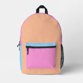 Farbenfrohe Girlanpfirsich, rosa und blau Bedruckter Rucksack
