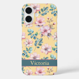 Farbenfrohe Girly Floral iPhone / iPad Fall iPhone 16 Hülle