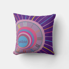 Farbenfrohe Girly Hübsch Lines Roman Numerus Uhr Kissen