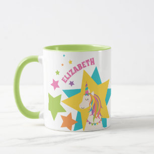Farbenfrohe Girly Rainbow Einhornsteine tragen Ihr Tasse