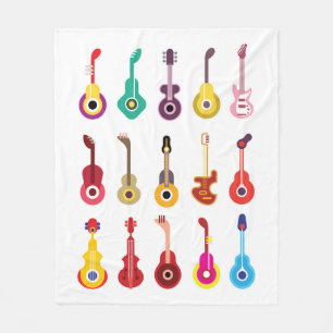 Farbenfrohe Gitarre Fleecedecke