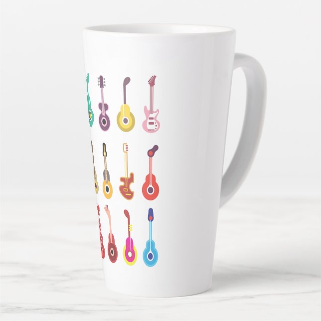 Farbenfrohe Gitarre Milchtasse (Rechte Ecke)
