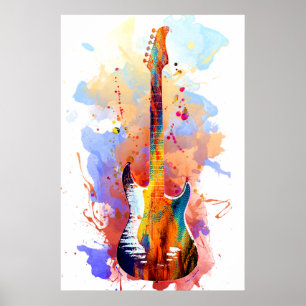 Farbenfrohe Gitarre Poster